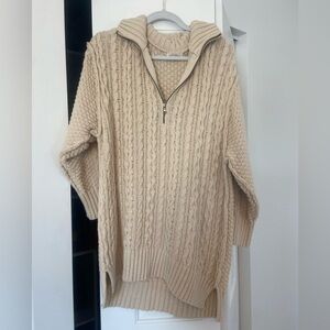 Promesa Cream Cable Knit Sweater dress